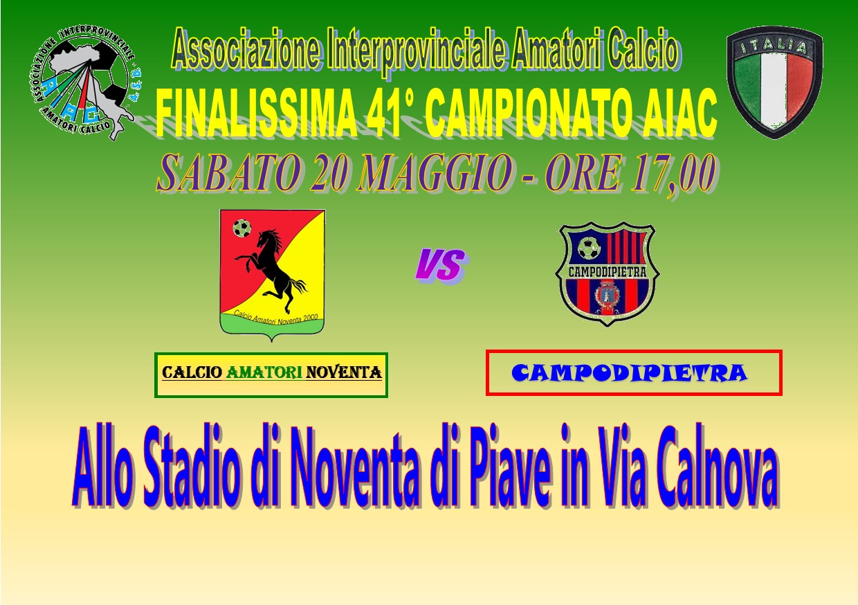 Finalissima 41° Campionato AIAC: NOVENTA-CAMPODIPIETRA