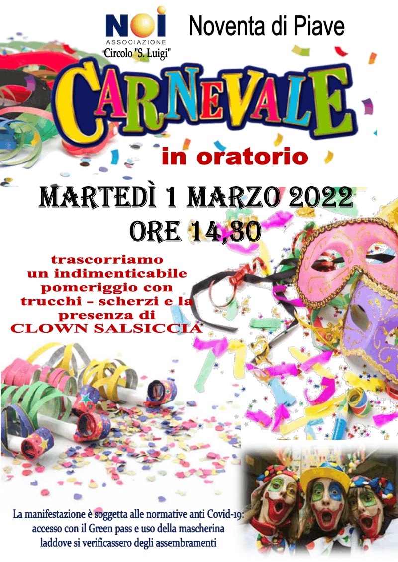 CARNEVALE in ORATORIO