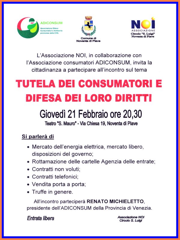 Tutela dei consumatori e difesa dei loro diritti